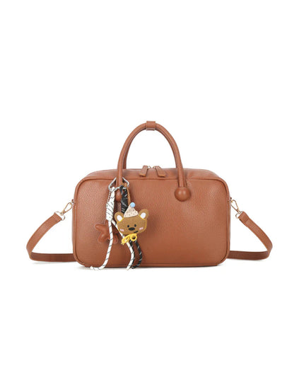 Brown Handbag With Charms-0