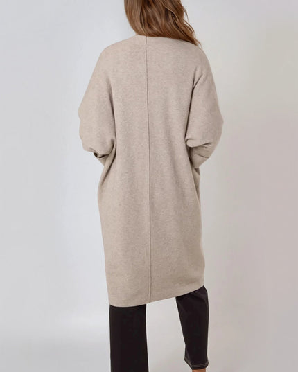 Mocha Longline Cardigan With Pockets