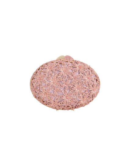 Pink Crystal Embellished Evening Bag