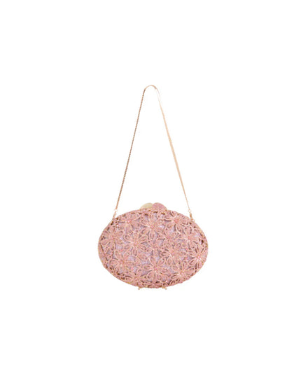 Pink Crystal Embellished Evening Bag