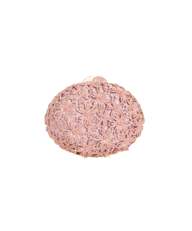 Pink Crystal Embellished Evening Bag