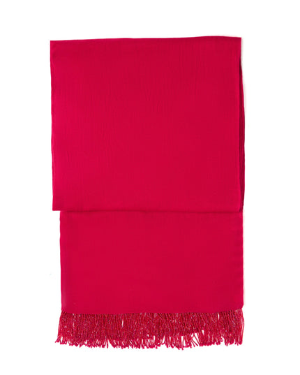 Fuchsia Pashmina Shawl with Beaded Tassels