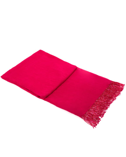 Fuchsia Pashmina Shawl with Beaded Tassels