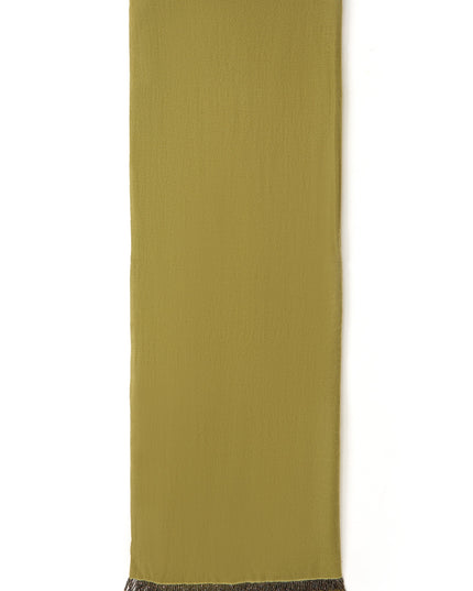 Khaki Pashmina Shawl with Beaded Tassels