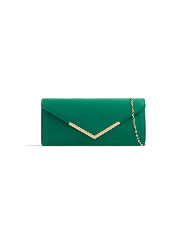 Green Suede Envelope Clutch Bag