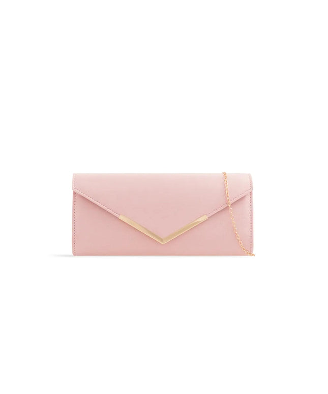 Pink Suede Envelope Clutch Bag