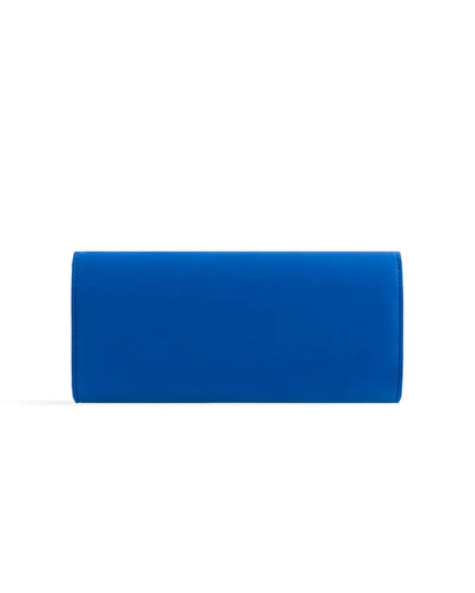 Royal Blue Suede Envelope Clutch Bag