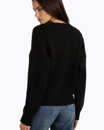 Black V-Neck Knit Cardigan