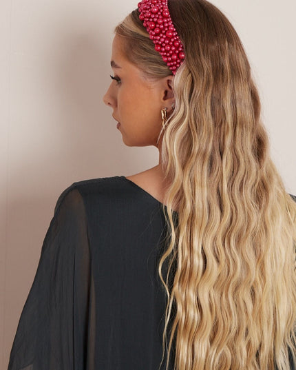 Red Statement Pearl Headband