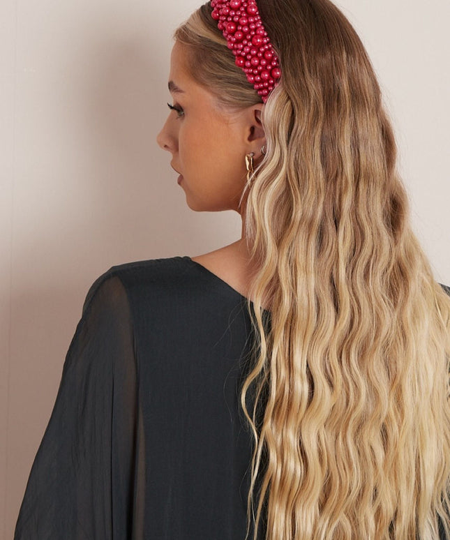 Red Statement Pearl Headband