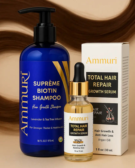 Biotin Haircare Set – Anti-Hair Loss Shampoo & Strengthening Serum for Men & Women | Ammuri