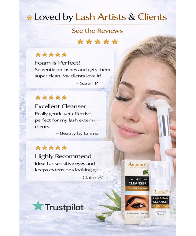 Eyelash Extension Shampoo & Lash Brow Cleansing Kit | Ammuri
