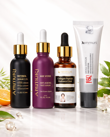 Anti-Ageing Set – Retinol Collagen Serum & SPF 50 Cream for Wrinkle Repair & Glow | Ammuri