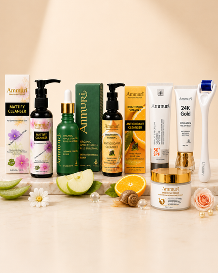 Blemish-Balancing & Anti-Ageing Skincare Set | Retinol, Vitamin C & Stem Cell | Ammuri