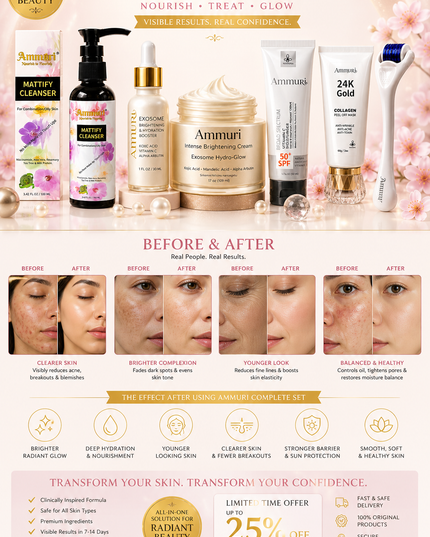 Complete Brightening Skincare & Beauty Set | Nourish, Treat & Glow | Ammuri-3