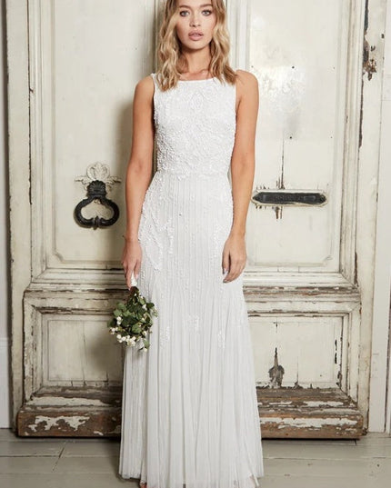 Gracey White Embellished Maxi Dress