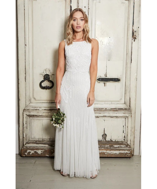Gracey White Embellished Maxi Dress