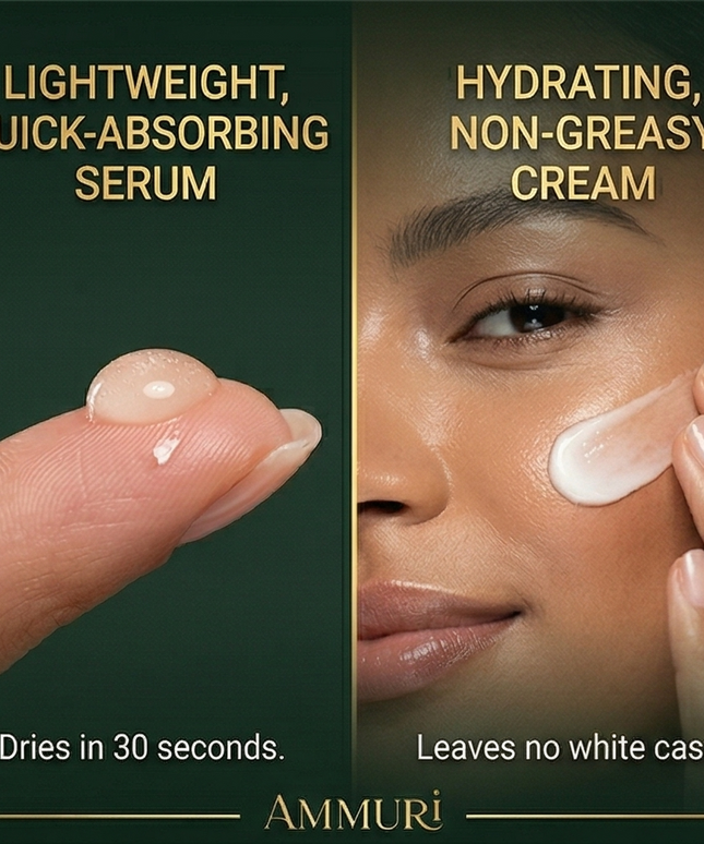 Vitamin C & Retinol Serum with SPF 50 Cream for Brightening Skincare Routine | Ammuri