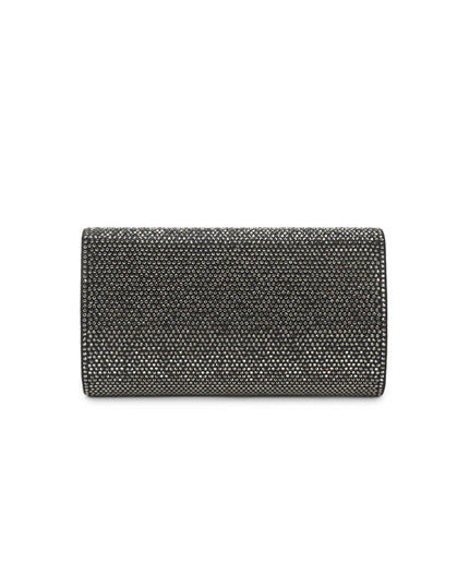 Black Crystal Embellished Evening Clutch Bag-2