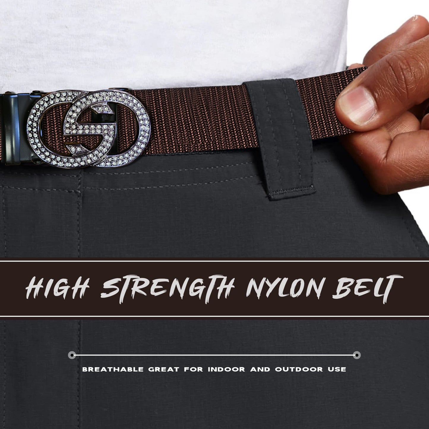 Pack of 1 Western Belt with Double G Sign Buckle ~5378