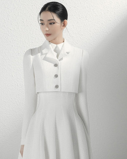 The pleated swing bridal retro dress suit-1