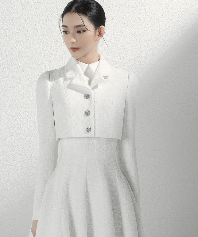 The pleated swing bridal retro dress suit-1