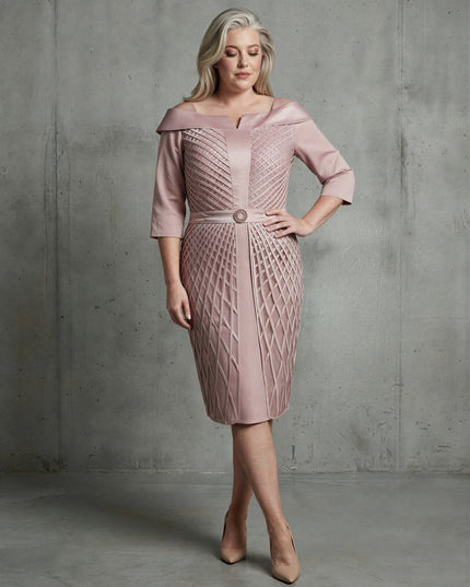 Off-shoulder weave detail overlay dress