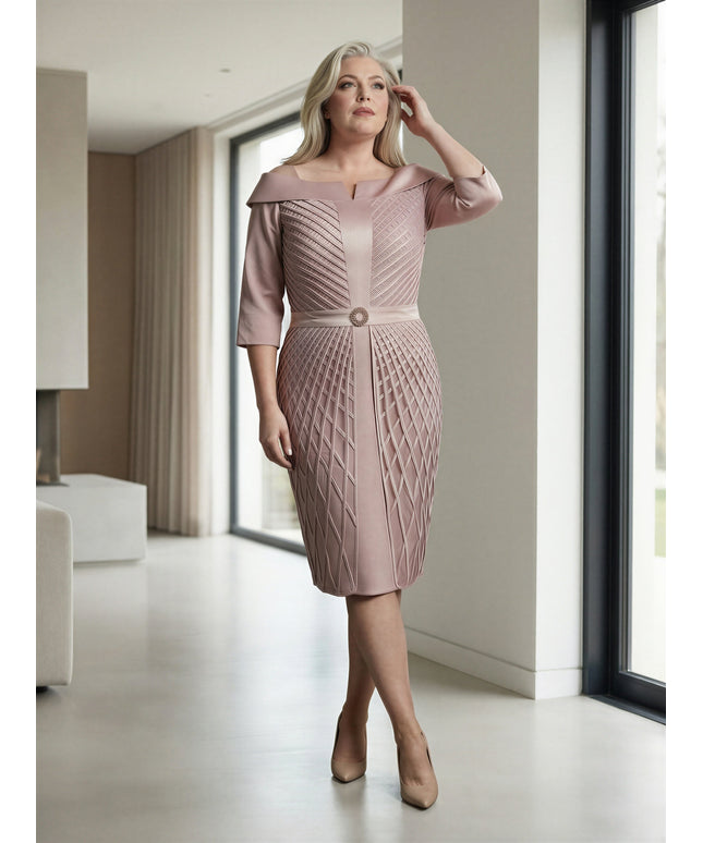 Off-shoulder weave detail overlay dress