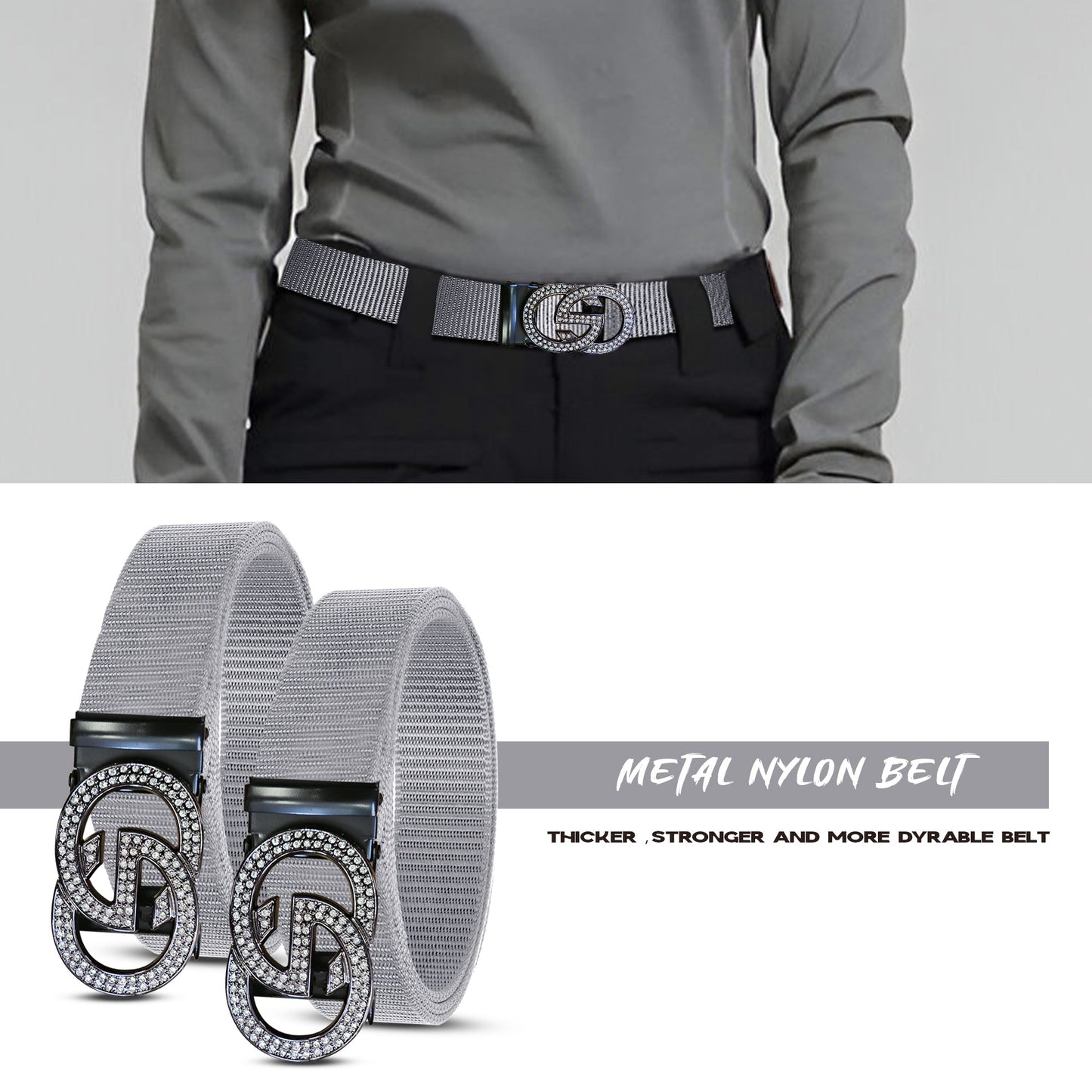 Pack of 1 Western Belt with Double G Sign Buckle ~5378
