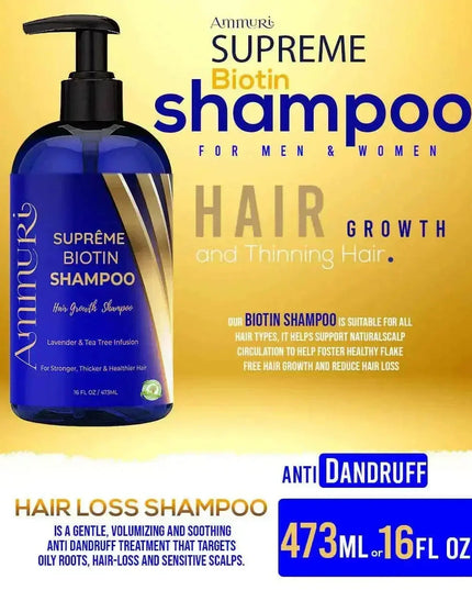 Biotin Haircare Set – Anti-Hair Loss Shampoo & Strengthening Serum for Men & Women | Ammuri