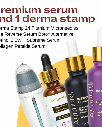 Home Microneedling Serum Roller Kit with Peptides for Skin Renewal | Ammuri