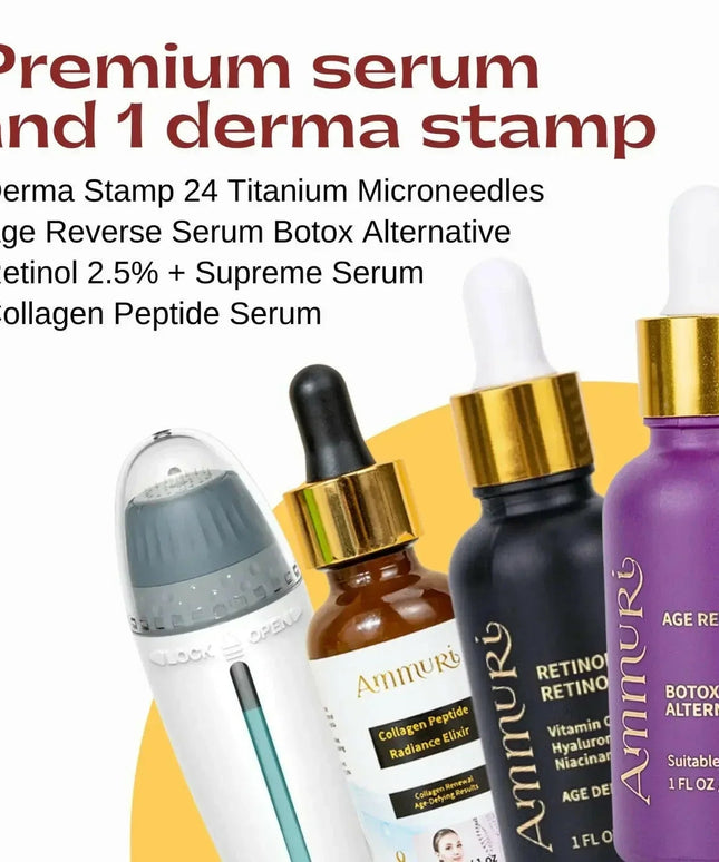 Home Microneedling Serum Roller Kit with Peptides for Skin Renewal | Ammuri