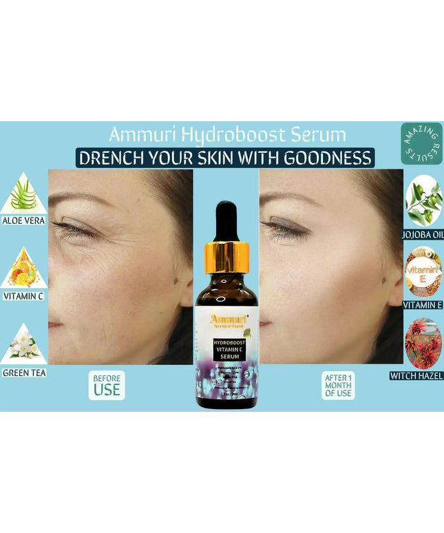 Hyaluronic Acid & Vitamin C Anti-Ageing Serum for Deep Hydration | Ammuri