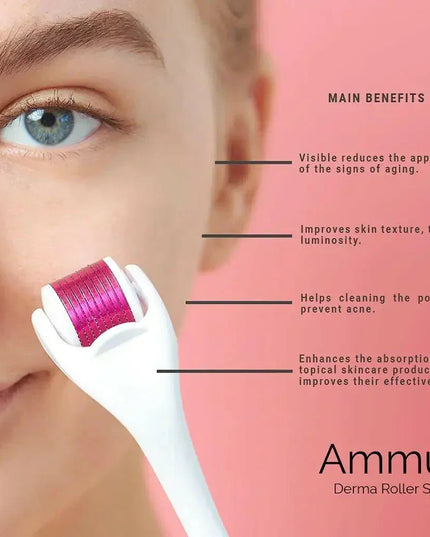 Titanium Derma Roller System for Microneedling & Skin Rejuvenation | Ammuri