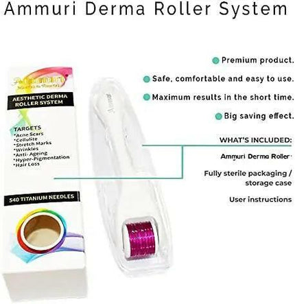 Titanium Derma Roller System for Microneedling & Skin Rejuvenation | Ammuri