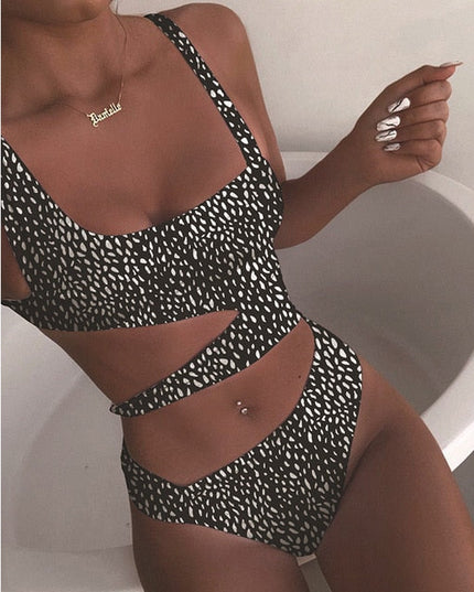 New Sexy White One Piece Swimsuit Women Cut Out Swimwear Push Up Monokini Bathing Suits Beach Wear Swimming Suit For Women-13