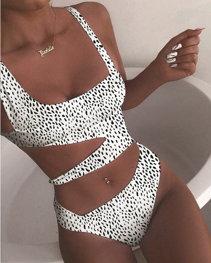 New Sexy White One Piece Swimsuit Women Cut Out Swimwear Push Up Monokini Bathing Suits Beach Wear Swimming Suit For Women-14