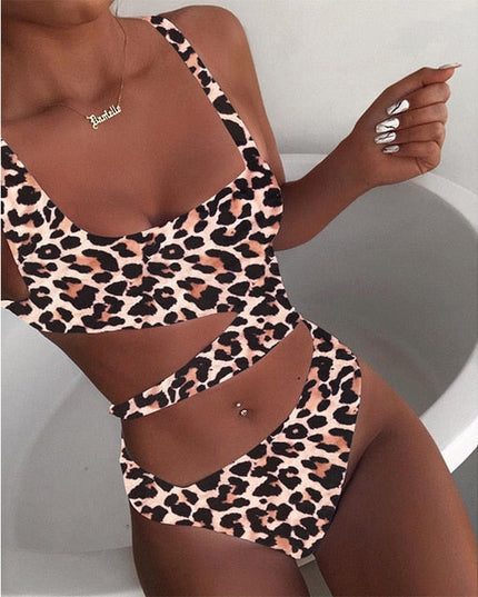 New Sexy White One Piece Swimsuit Women Cut Out Swimwear Push Up Monokini Bathing Suits Beach Wear Swimming Suit For Women-5