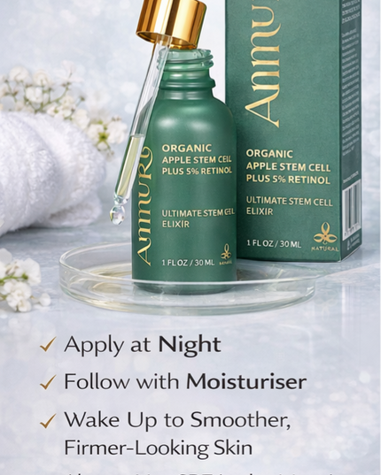 Retinol 5% Serum with Apple Stem Cell for Anti-Ageing, Acne & Dark Spots (30ml) | Ammuri
