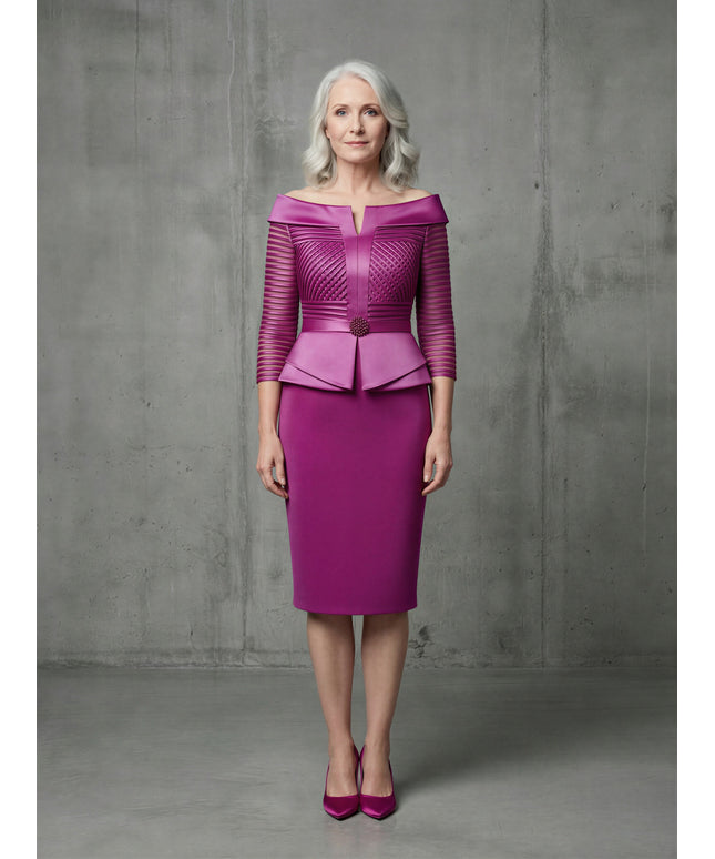 Delicate-weave mother of the bride skirt suit