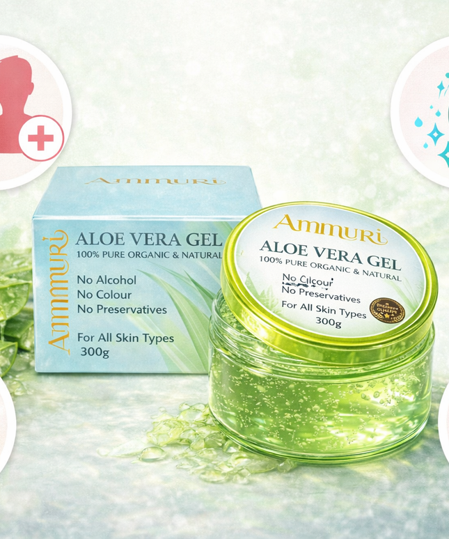Organic Aloe Vera Gel 300g | Soothing, Hydration & After-Sun | Ammuri