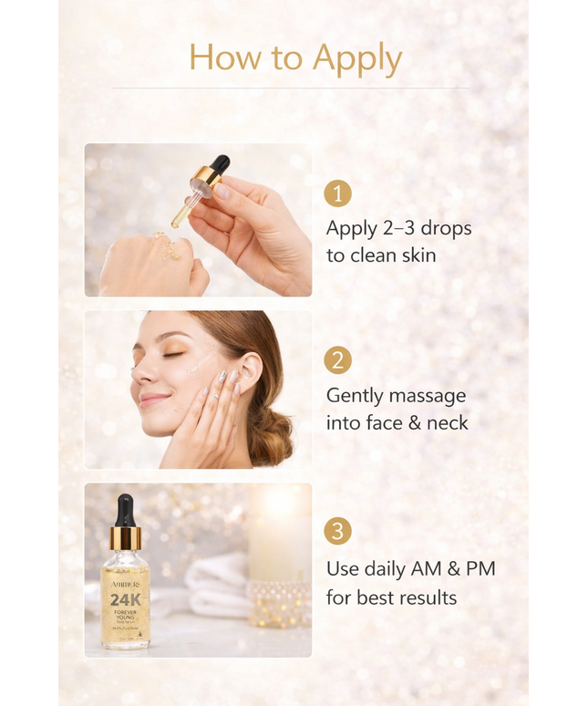 24K Gold Face Serum for Radiance & Anti-Ageing | Ammuri