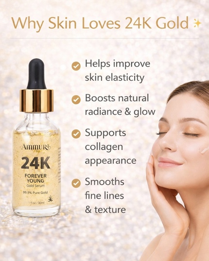 24K Gold Face Serum for Radiance & Anti-Ageing | Ammuri