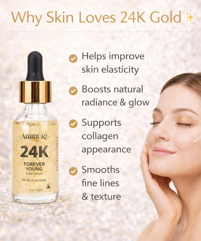 24K Gold Face Serum for Radiance & Anti-Ageing | Ammuri