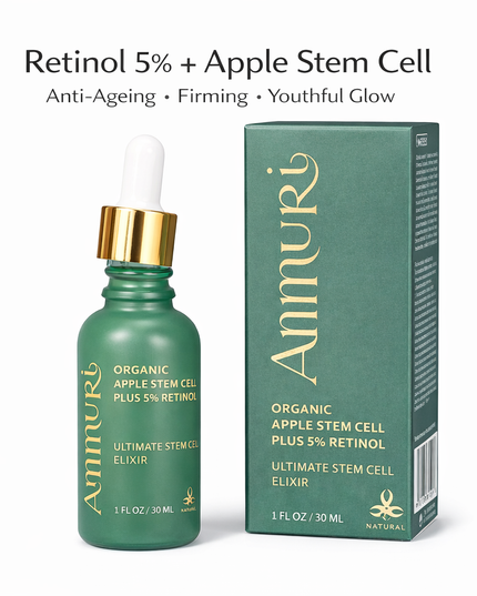 Retinol 5% Serum with Apple Stem Cell for Anti-Ageing, Acne & Dark Spots (30ml) | Ammuri