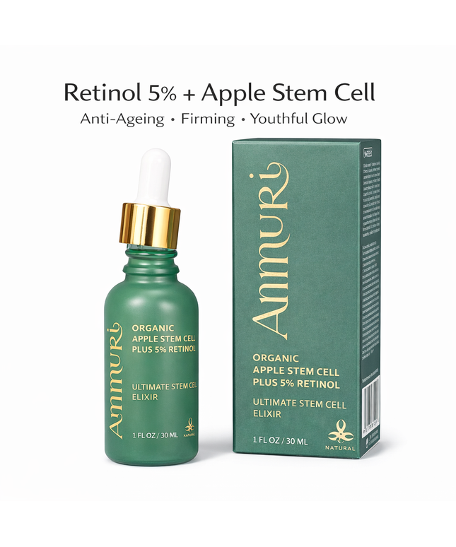 Retinol 5% Serum with Apple Stem Cell for Anti-Ageing, Acne & Dark Spots (30ml) | Ammuri