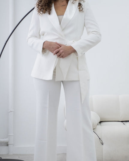 The white belted wide-leg pantsuit (UK size 12)