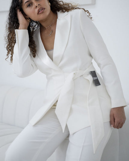 The white belted wide-leg pantsuit (UK size 12)