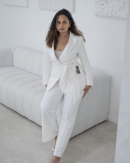 The white belted wide-leg pantsuit (UK size 12)