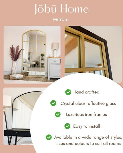Yoko - Black Metal Gentle Arch Mirror - 120cm x 95cm